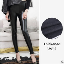 Load image into Gallery viewer, Everbellus High Waist Leather Leggings for Women Black Light&amp;Matt Thin&amp;Thick Femme Fitness PU Leggings Sexy Push Up Slim Pants