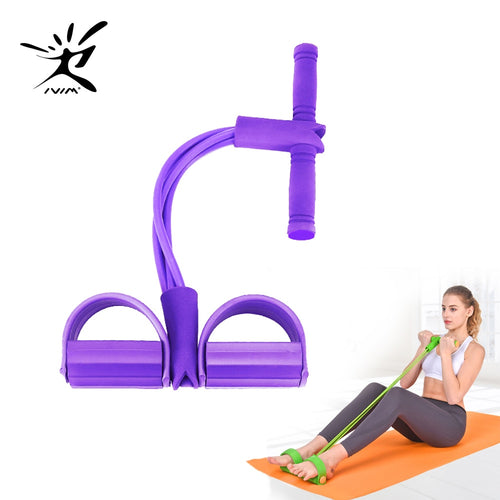 Goma de fitness 4 faixas da resistência do tubo látex pedal exercitador sit-up puxar expansor de corda bandas elásticas equipamentos yoga pilates treino